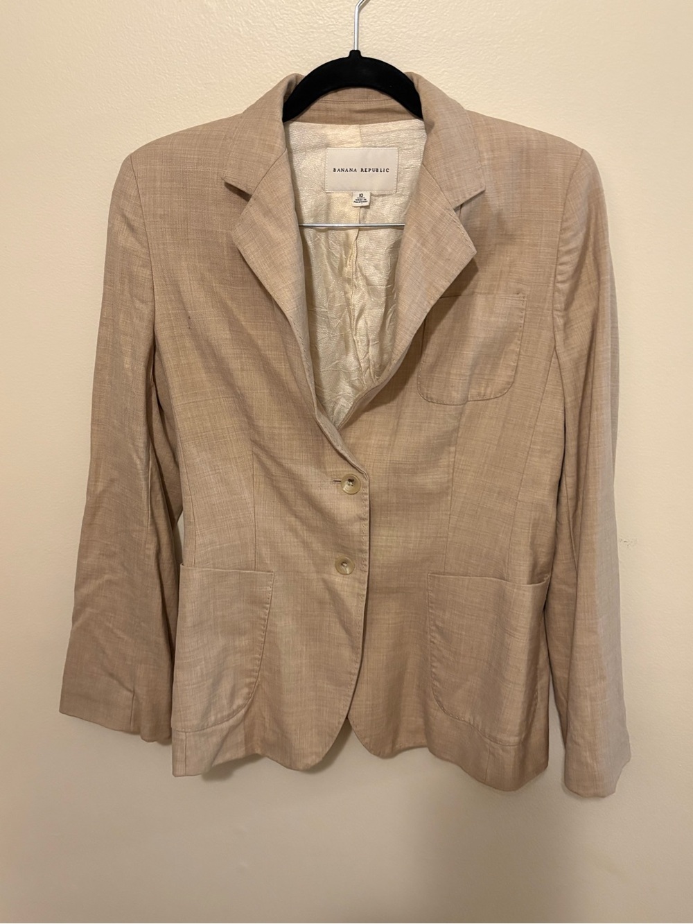 Banana Republic Women's Light Tan Linen-Blend Blazer